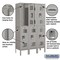 Salsbury Industries 2 Tier Vented Locker, 36"Wx66"Hx15"D, 6 Door, Gray, Unassembled 72355GY-U - alternate 2